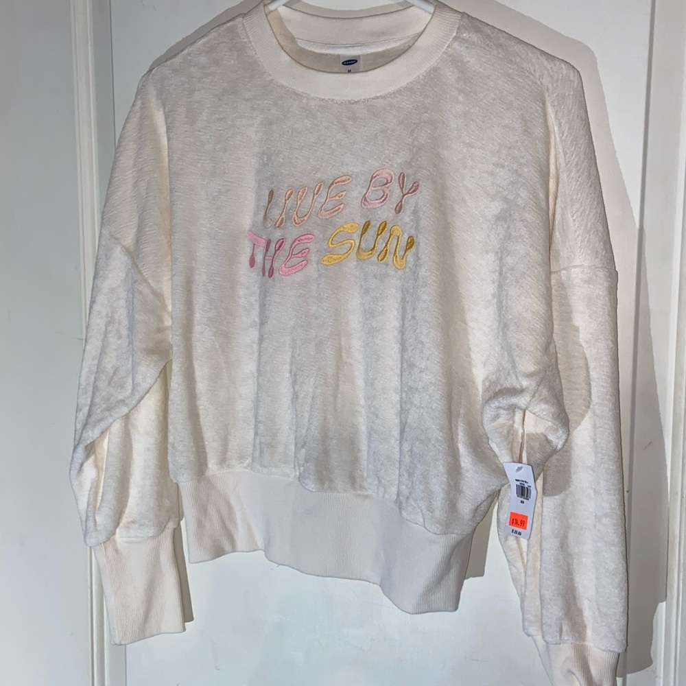 Old Navy / Lightweight cropped sweatshirt / XS / tags on / cream